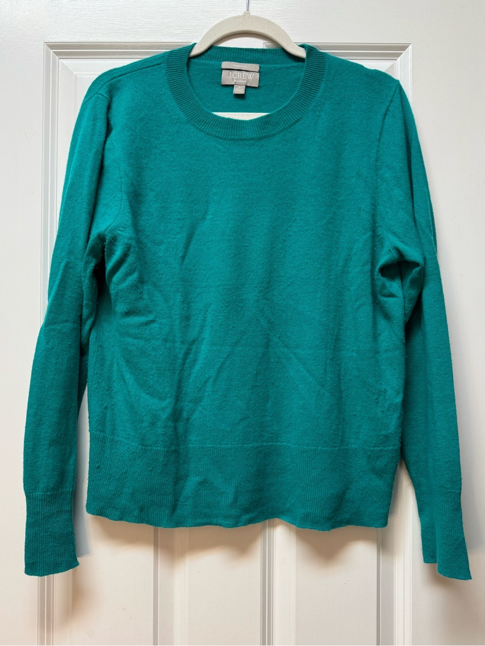 J Crew classic fit teal cashmere sweater - Picture 3 of 7